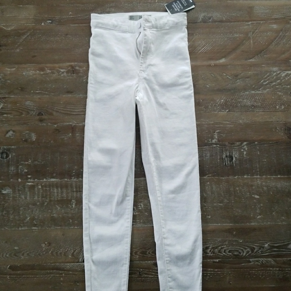 Topshop joni white jeans 25